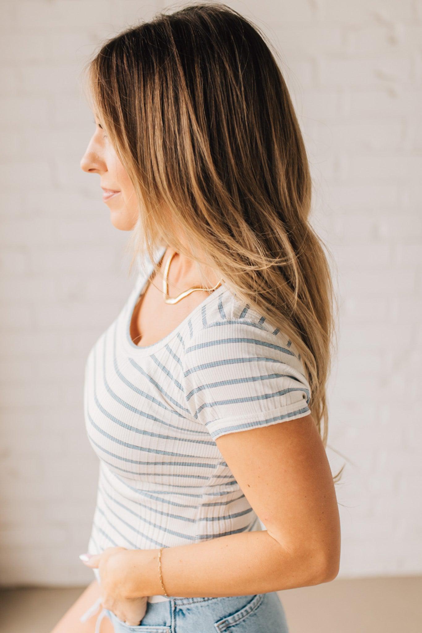 Ribbed Stripe Baby Tee