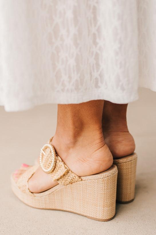 Raychel Raffia Buckled Wedges