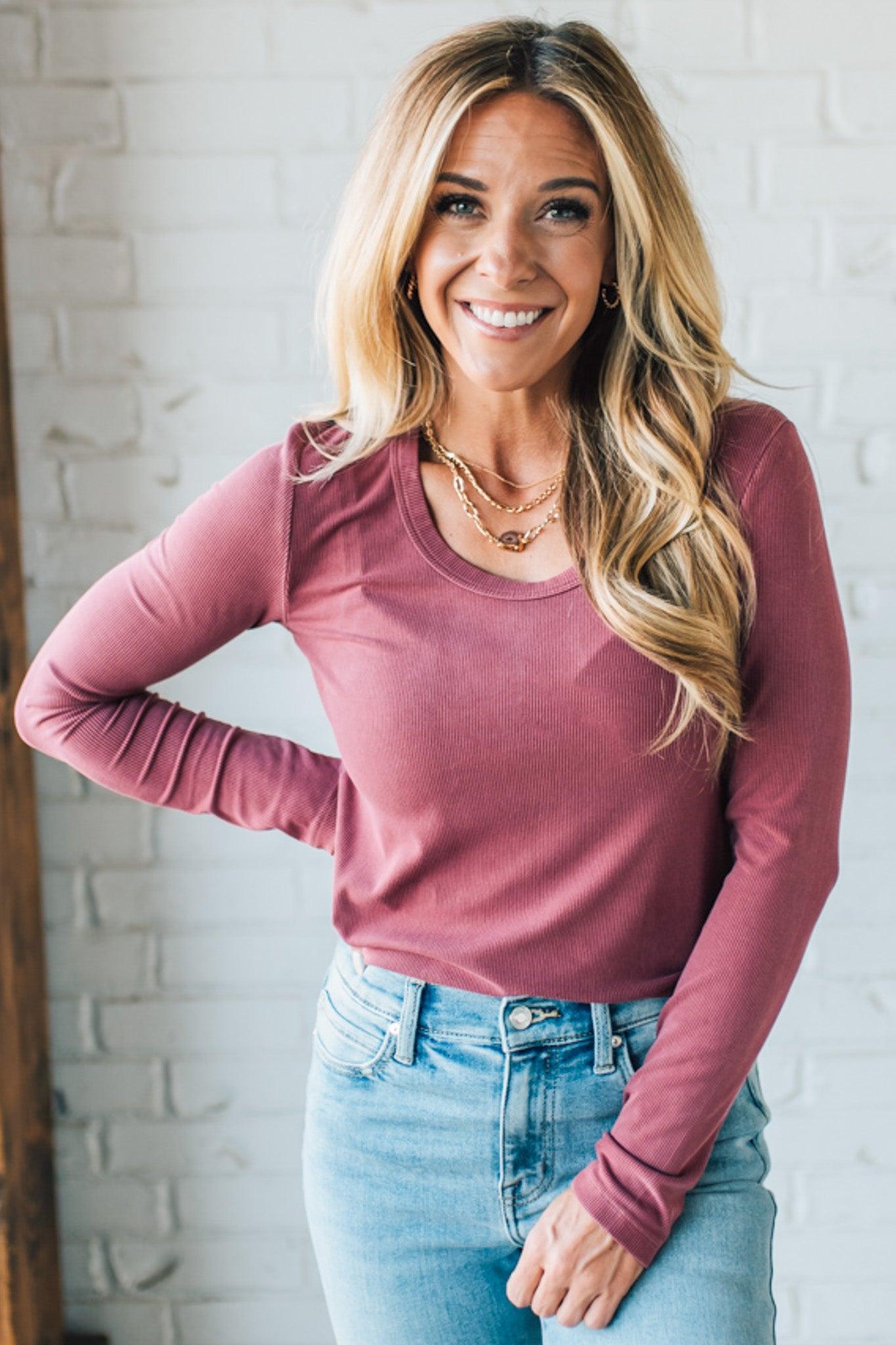 Reena Ribbed Round Neck Top