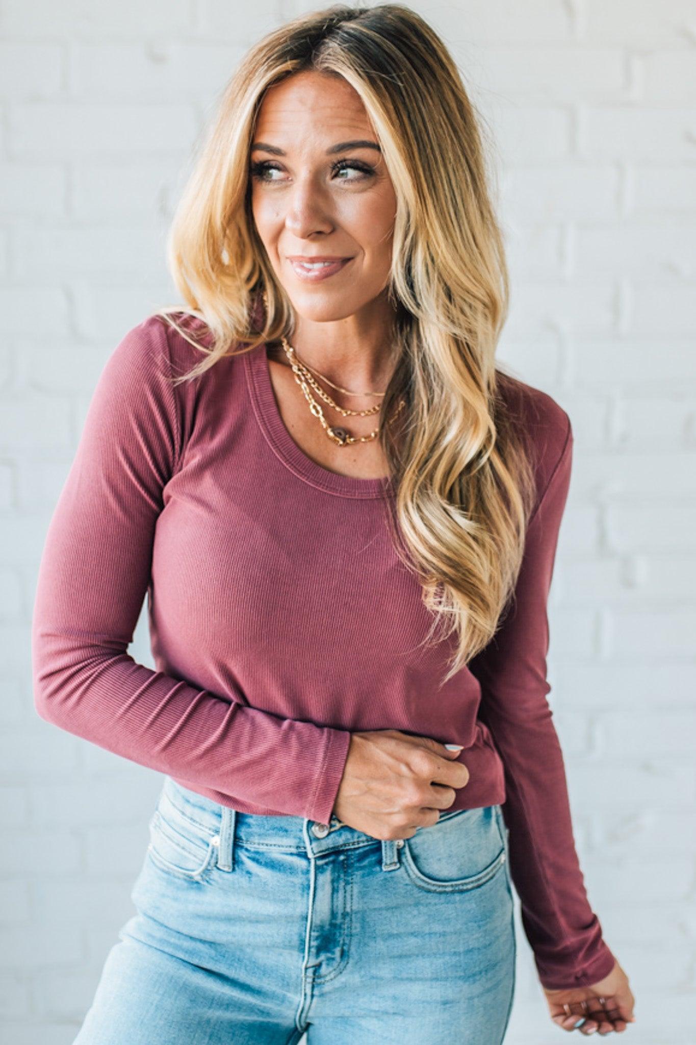 Reena Ribbed Round Neck Top