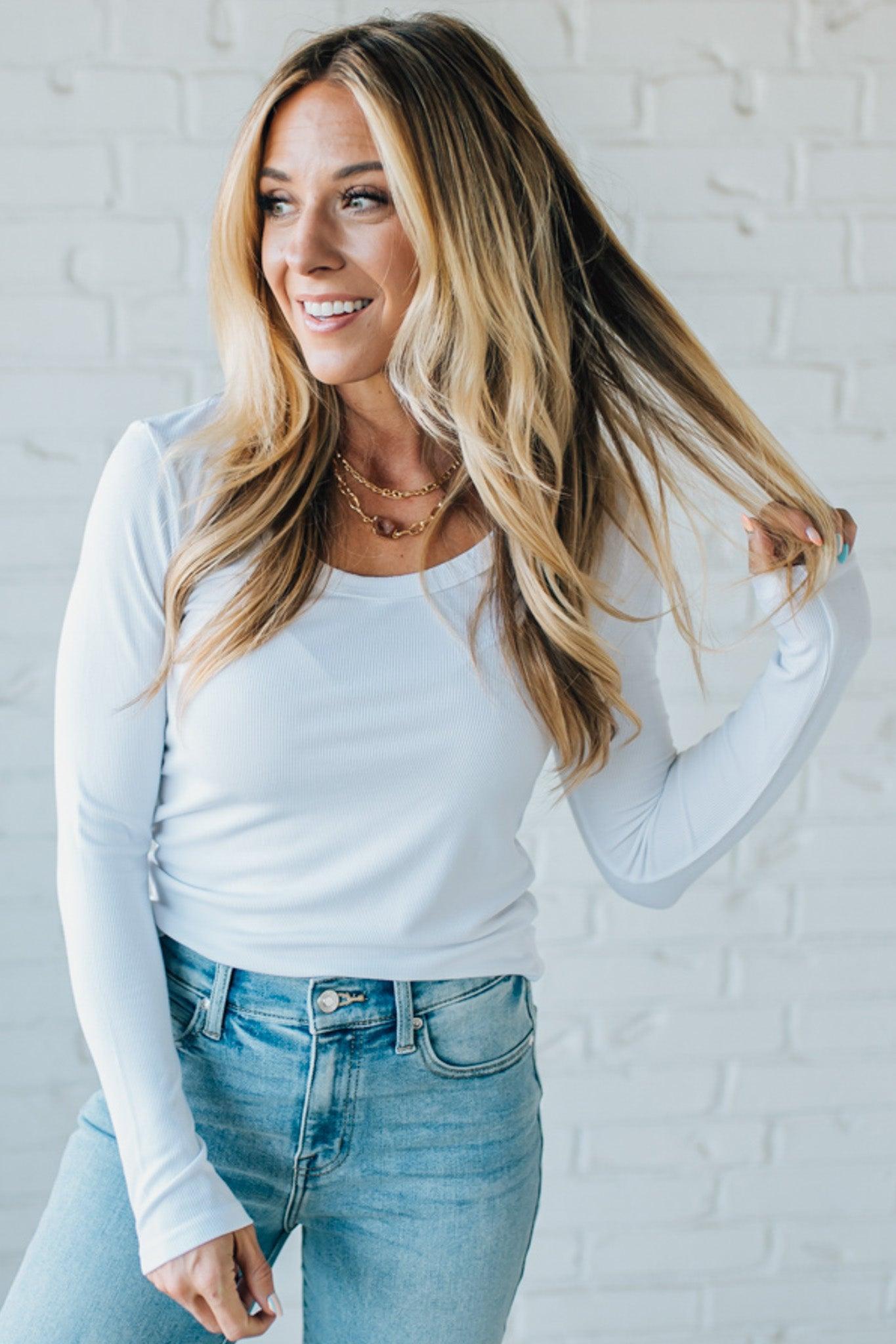 Reena Ribbed Round Neck Top
