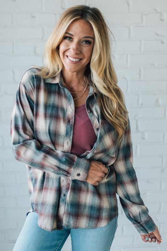Relaxed Fit Plaid Top
