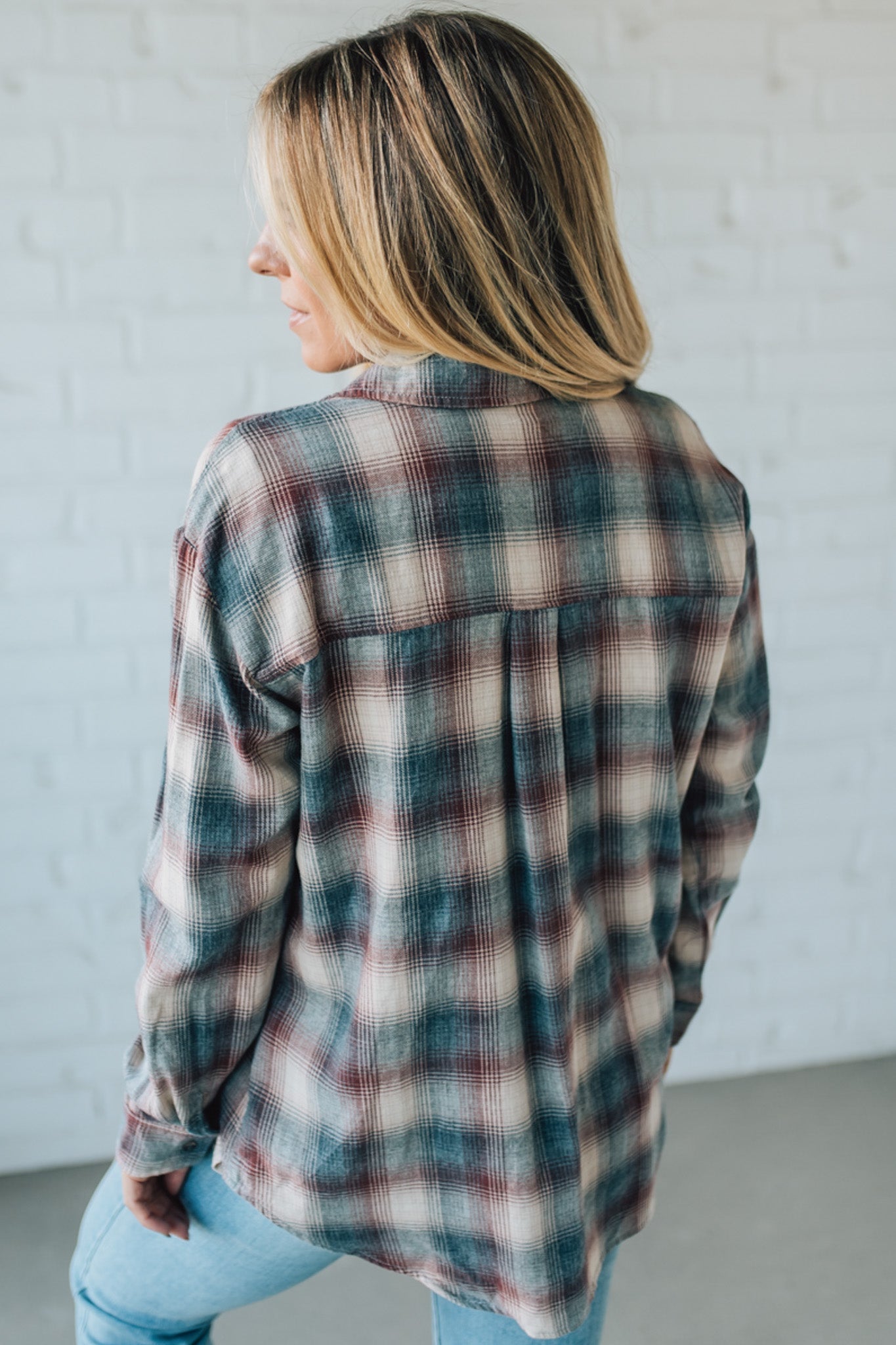 Relaxed Fit Plaid Top
