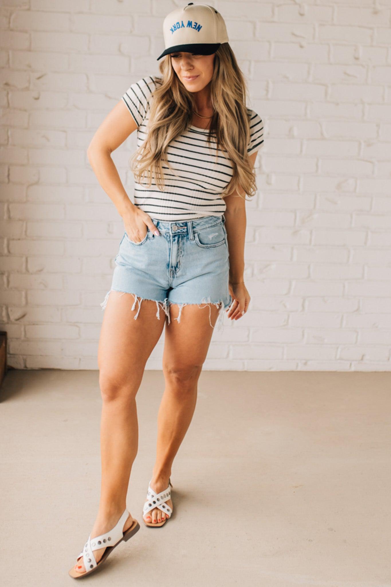 Ribbed Stripe Baby Tee