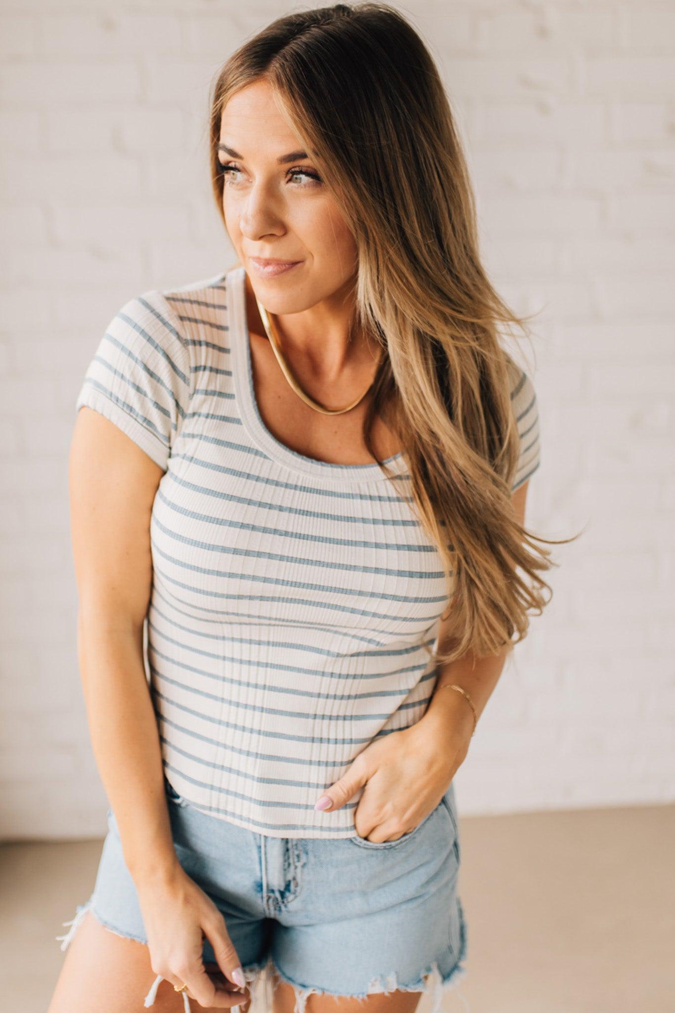 Ribbed Stripe Baby Tee