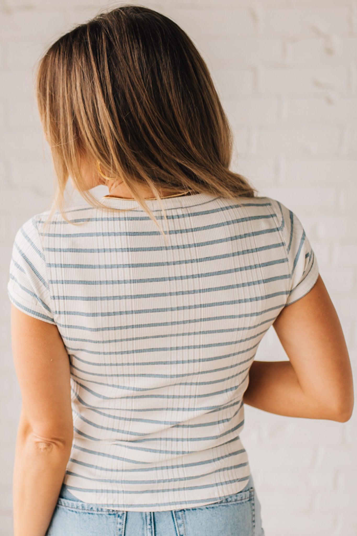 Ribbed Stripe Baby Tee