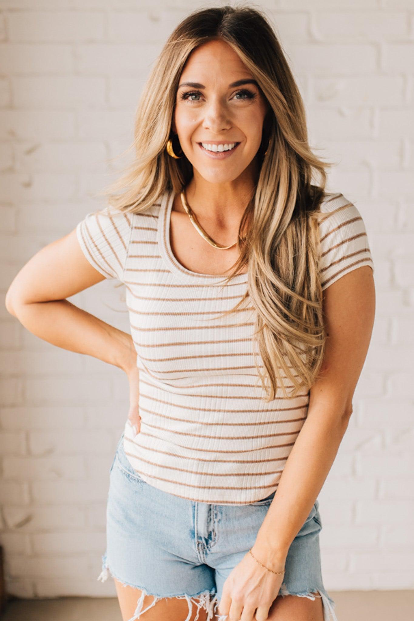 Ribbed Stripe Baby Tee