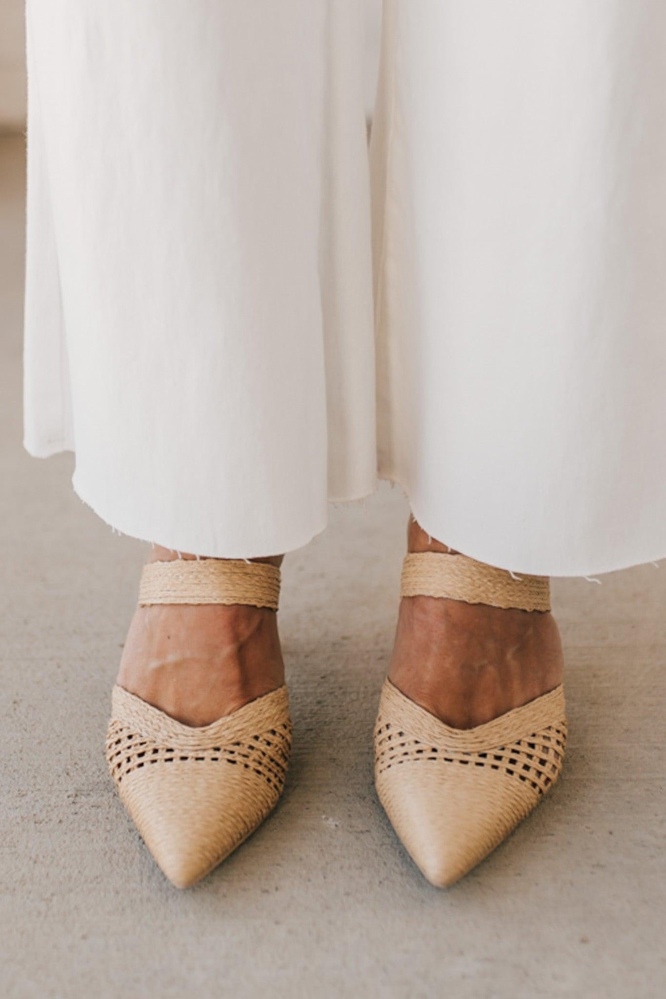 Rylie Raffia Kitten Heels